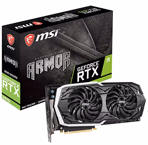 MSI ARMOR GeForce RTX 2070 8GB GDDR6 Black / Silver