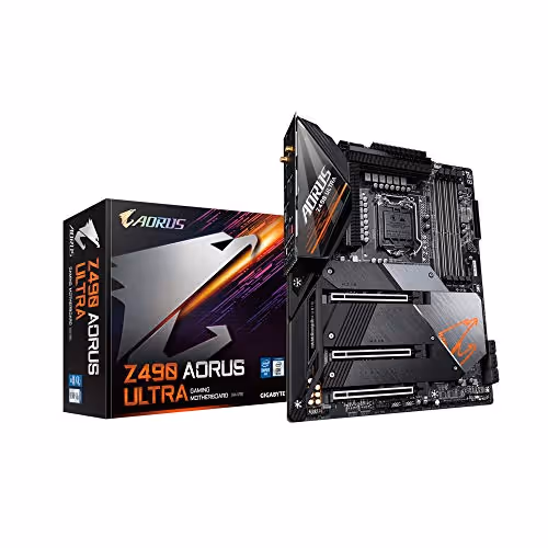 GIGABYTE Z490 AORUS ULTRA LGA 1200 Intel Z490 ATX Motherboard with Triple M.2, SATA 6Gb/s, USB 3.2 Gen 2, WIFI 6, 2.5 GbE LAN