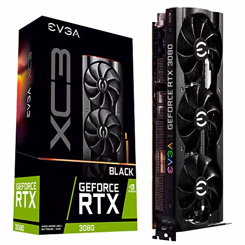 EVGA XC3 BLACK GAMING GeForce RTX 3080 10GB GDDR6X Black