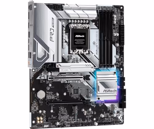 ASRock Z790 PRO RS WiFi Intel LGA1700 (14th,13th,12th Gen) ATX Motherboard DDR5 7200 MHz 256 GB PCIE 5.0 x 16 Realtek ALC897 7.1 CH Dragon 2.5G LAN WiFi 6E Bluetooth 8 SATA3 4 Hyper M.2