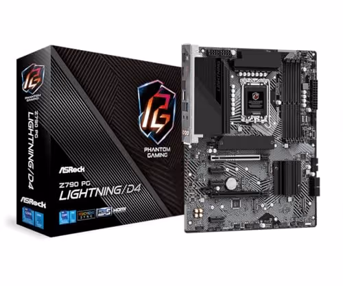 ASRock Z790 PG Lightning Intel LGA1700 (14th,13th,12th Gen) ATX Motherboard, 4 slots DDR5, PCIE 5.0 x16, Quad Hyper M.2 slots, 2.5Gb Lan, 7.1 Nahimic Audio, 14+1+1 Power Phase