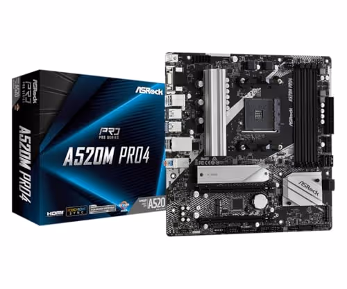 ASRock A520M Pro4 AM4 DDR4 Micro ATX