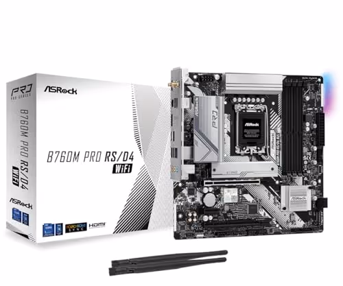 ASRock B760M PRO RS/D4 WiFi LGA1700 DDR4 Micro ATX
