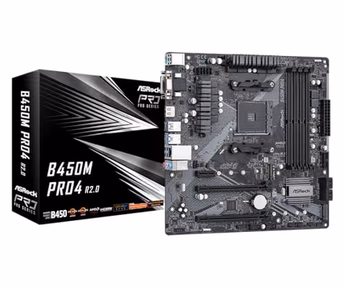 ASRock B450M PRO4 R2.0 AM4 DDR4 Micro ATX
