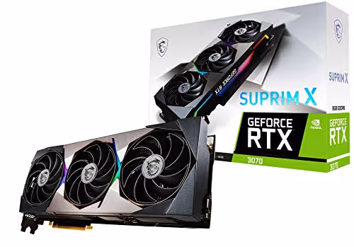 MSI Suprim X GeForce RTX 3070 LHR 8GB GDDR6 Black / Silver