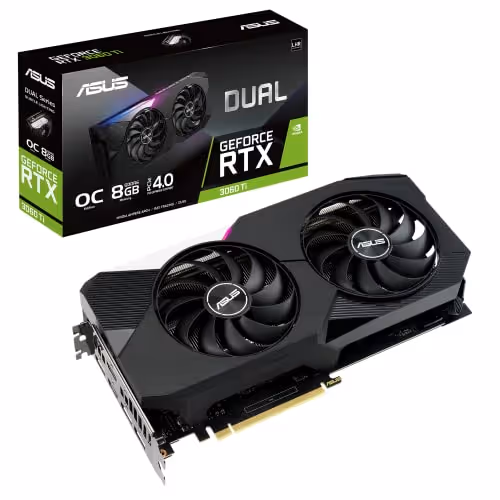 Asus DUAL OC V2 GeForce RTX 3060 Ti LHR 8GB GDDR6 Black / Silver