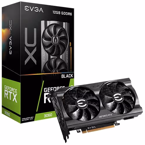 EVGA XC BLACK GAMING GeForce RTX 3060 12GB 12GB GDDR6 Black