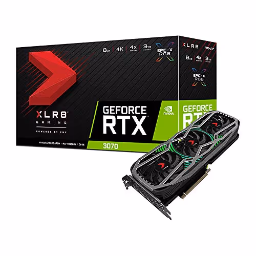 PNY XLR8 Gaming REVEL EPIC-X RGB GeForce RTX 3070 LHR 8GB GDDR6 Silver / Black