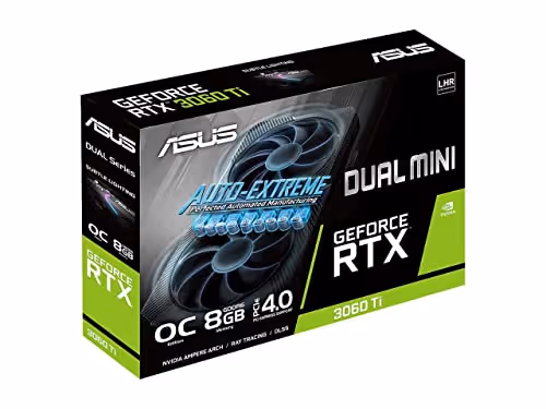 Asus DUAL MINI OC V2 GeForce RTX 3060 Ti LHR 8GB GDDR6 Black