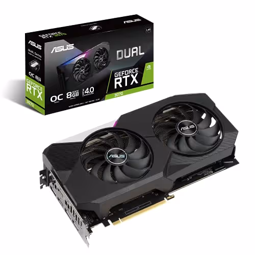 Asus DUAL OC V2 GeForce RTX 3070 LHR 8GB GDDR6 Black