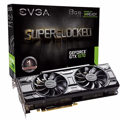 EVGA GeForce GTX 1070 SC GAMING ACX 3.0 Black Edition 8GB GDDR5 Black / Silver