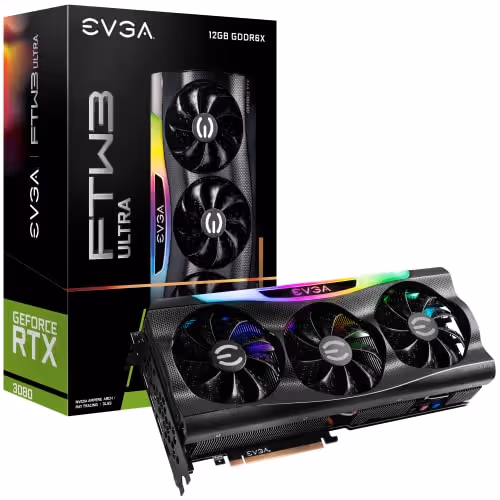 EVGA FTW3 ULTRA GAMING GeForce RTX 3080 LHR 12GB GDDR6X Black