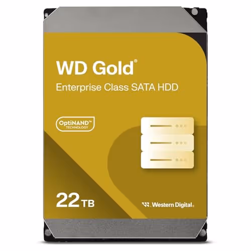 Western Digital Gold 22 TB HDD 7200RPM 3.5" SATA 6.0 Gb/s Internal
