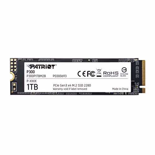 Patriot P300 1TB SSD M.2-2280 PCIe 3.0 X4 NVMe