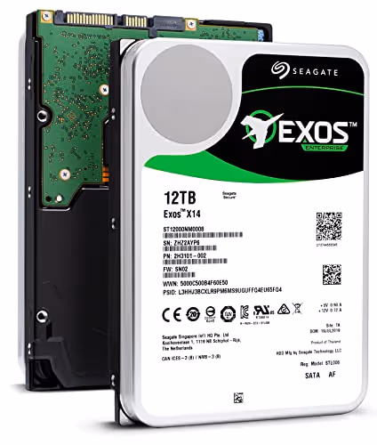 Seagate Exos X14 12TB HDD 7200RPM 3.5" SATA 6.0 Gb/s