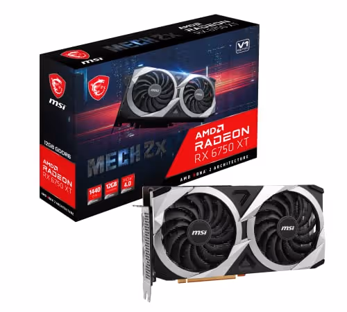 MSI MECH 2X V1 Radeon RX 6750 XT 12GB GDDR6 Black / Silver