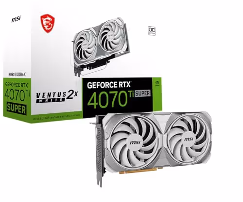 MSI GeForce RTX 4070 Ti SUPER 16G VENTUS 2X WHITE OC GDDR6X