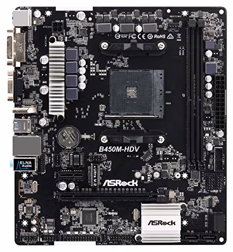 ASRock B450 M-HDV AM4 DDR4 Micro ATX