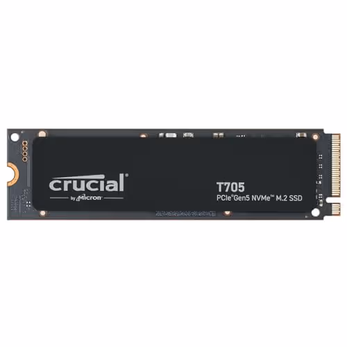 Crucial T705 1TB PCIe Gen5 NVMe M.2 SSD with Heatsink