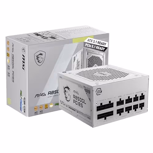 MSI MAG A850GL PCIE5 White 850W Fully Modular 80+ Gold ATX