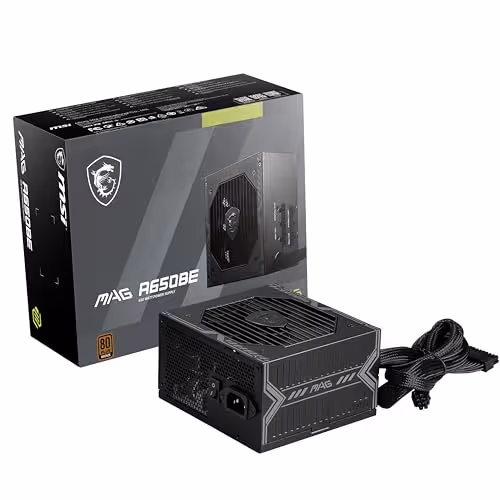 MSI MAG A650BE Black ATX 650W Semi-Modular 80+ Bronze Certified