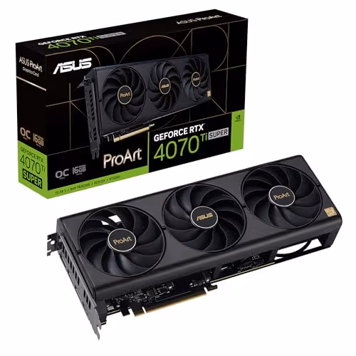 Asus ProArt OC GeForce RTX 4070 Ti SUPER 16GB GDDR6X Black / Gold