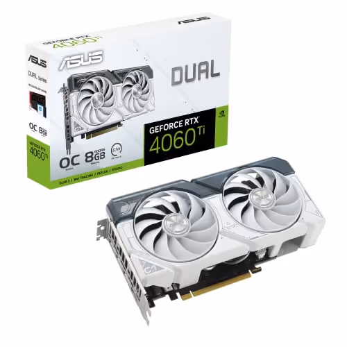 ASUS Dual GeForce RTX™ 4060 Ti White OC Edition 8GB GDDR6