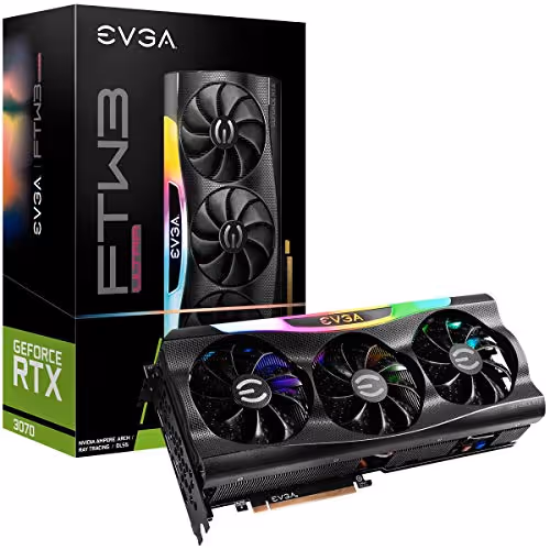 EVGA FTW3 ULTRA GAMING GeForce RTX 3070 8GB GDDR6 Black / Silver