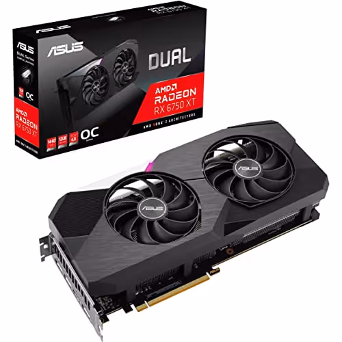 Asus DUAL OC Radeon RX 6750 XT 12GB GDDR6 Black / Silver