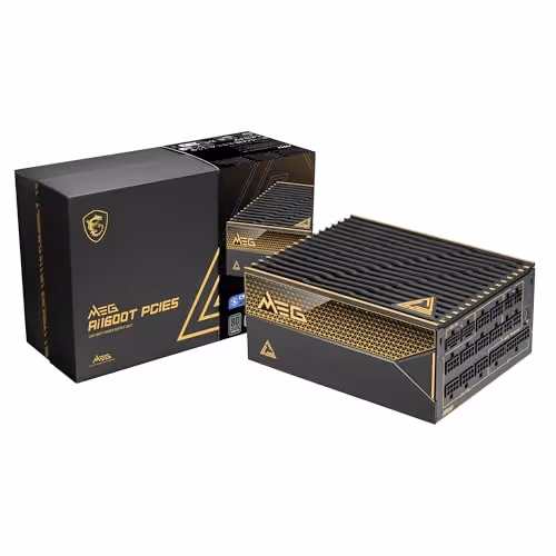 MSI MEG Ai-T PCIE5 Black / Gold 1600W Fully Modular 80+ Titanium Certified