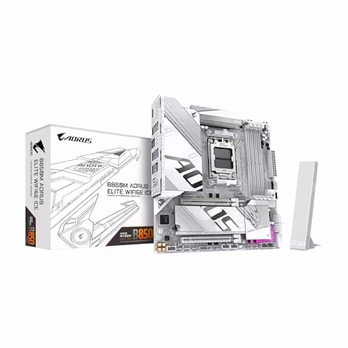Gigabyte B850M AORUS ELITE WIFI6E ICE AM5 DDR5 Micro ATX