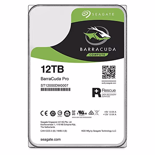 Seagate BarraCuda Pro 12TB 3.5" HDD 7200RPM SATA 6.0 Gb/s