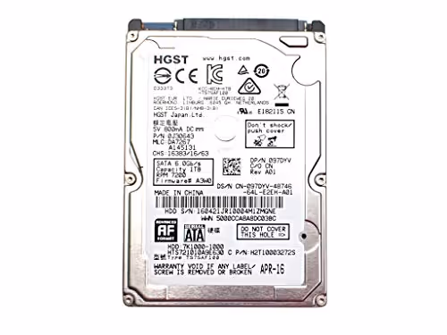 Hitachi Travelstar 7K1000 1TB HDD Internal 3.5" 7200RPM SATA 6.0 Gb/s