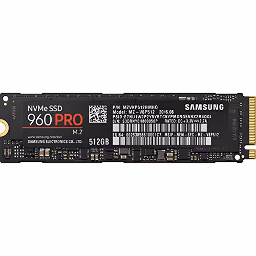 Samsung 960 Pro 512GB M.2-2280 SSD PCIe 3.0 X4 NVMe