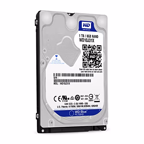 Western Digital Blue 1TB Hybrid Internal 2.5" 5400 RPM SATA 6.0 Gb/s