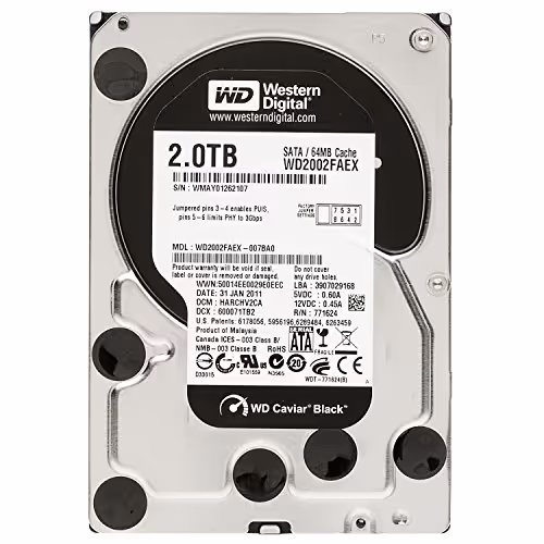 Western Digital Caviar Black 2TB HDD 3.5" 7200RPM SATA