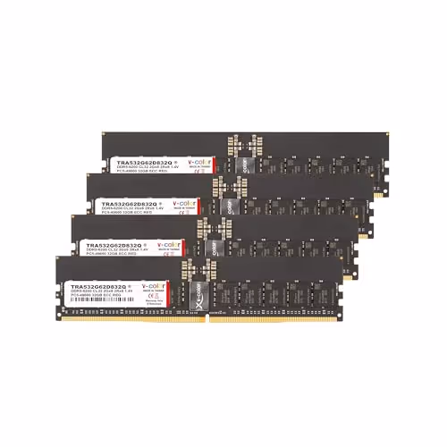 V-Color TRA532G62D832Q Registered White DDR5-6200 CL32 128GB (4x32GB)