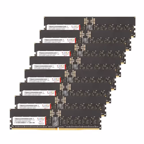 V-Color TRA532G68D834O Black Registered DDR5-6800 CL34 256GB (8x32GB)