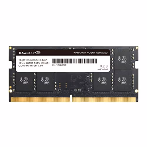 TEAMGROUP Elite Black SODIMM DDR5-5600 CL46 16GB (1x16GB)