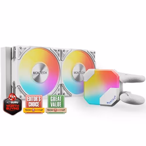 Montech HyperFlow Water 240mm ARGB 76.2 CFM White