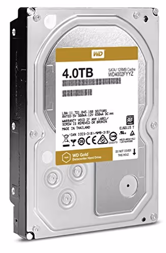 Western Digital Gold 4 TB HDD 7200RPM 3.5" SATA Internal