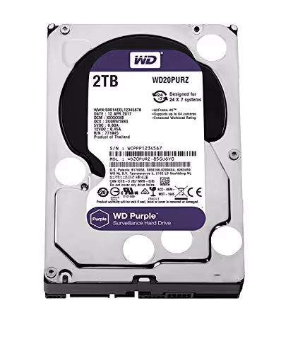 Western Digital Purple 2TB 3.5" HDD 5400RPM SATA 6.0 Gb/s