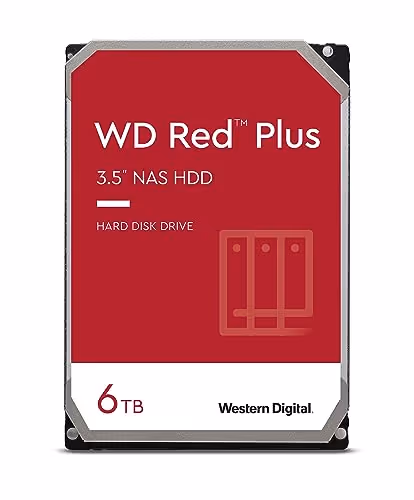 Western Digital Red Plus 6TB HDD 5400RPM 3.5" SATA 6.0 Gb/s