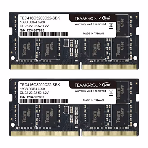 TEAMGROUP Elite Black SODIMM DDR4-3200 CL22 32GB (2x16GB)
