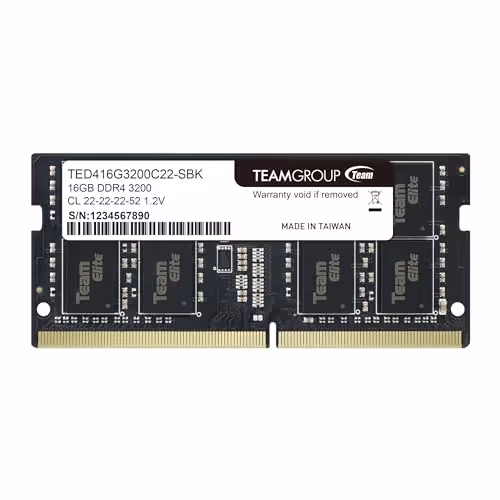TEAMGROUP Elite Black SODIMM DDR4-3200 CL22 16GB (1x16GB)