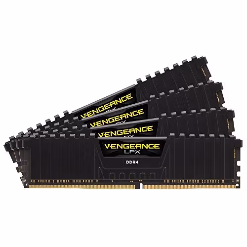 Corsair Vengeance LPX Black / Yellow DDR4-2666 CL16 64GB (4x16GB)