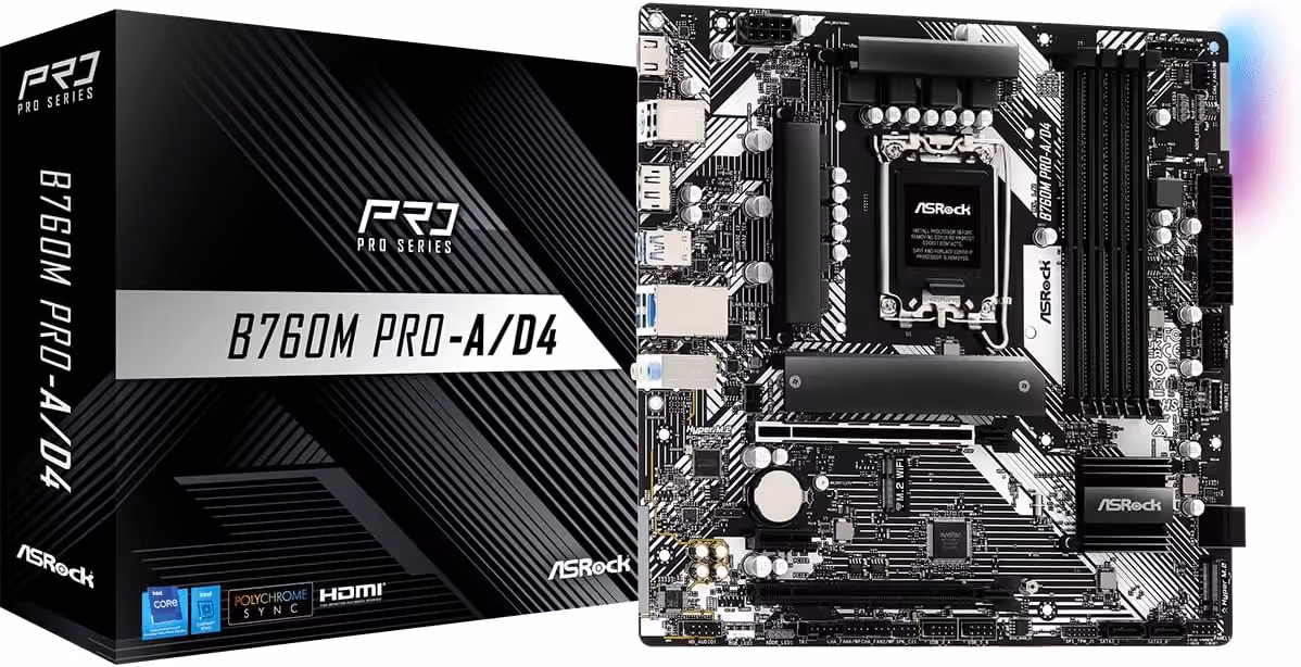 ASRock B760M Pro-A D4 LGA1700 DDR4 Micro ATX