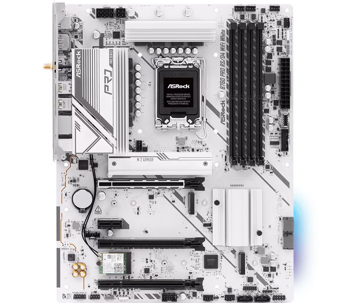 ASRock B760 Pro RS/D4 WiFi White LGA1700 DDR4 ATX