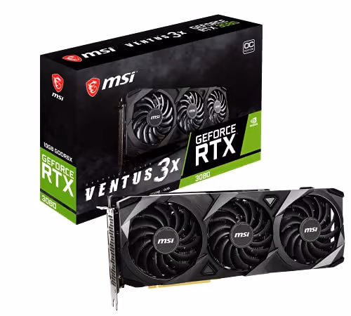 MSI VENTUS 3X OC GeForce RTX 3080 10GB LHR 10GB GDDR6X Black