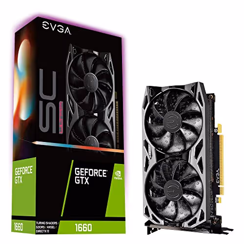 EVGA SC ULTRA GAMING GeForce GTX 1660 6GB GDDR5 Silver / Black